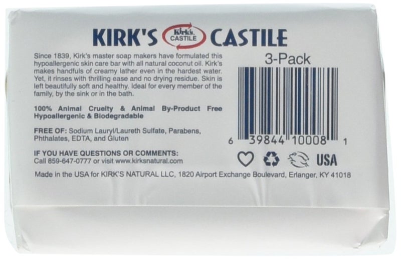 Kirk's Natural Castile Soap, Original, 4 Oz, Pack of 3 - Image 2