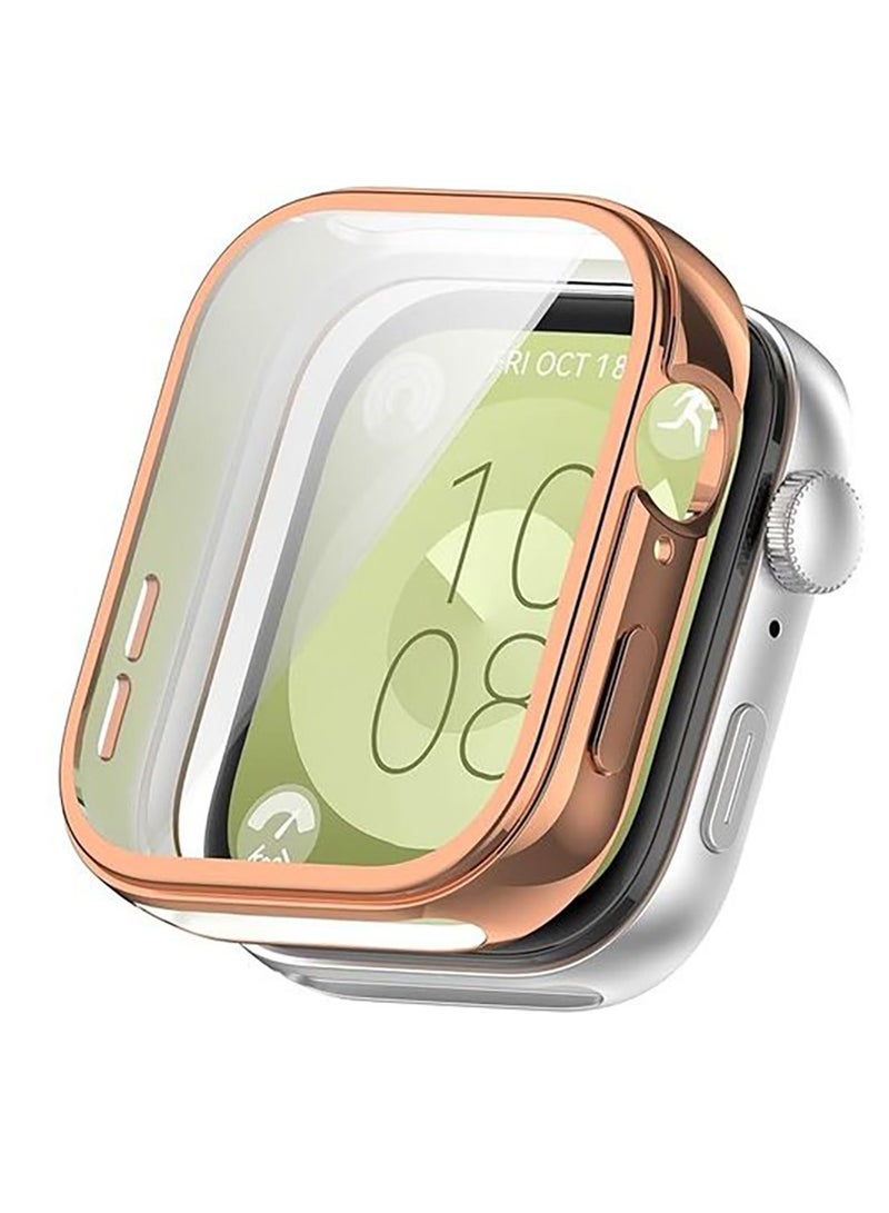 جراب حماية مدمج باسكرين لحماية شاشة باند هواوي الذكية هواوي فيت 3  - روز جولد Huawei Fit 3  - Image 1