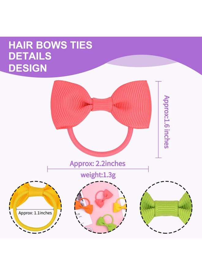KuuCare 220 PCS Baby Hair Ties No Damage, Toddler Hair Ties with Bows Small Rubber Bands Elastic Ponytail Holders Hair Accessories for Infants Baby Girls, Multi-color - Image 3