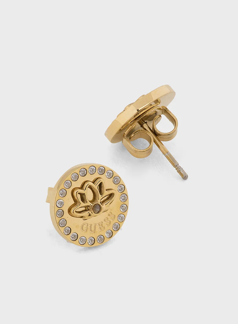 GUESS LADY ER 10MM LOTUS STUDS