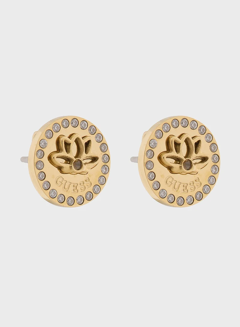 GUESS LADY ER 10MM LOTUS STUDS