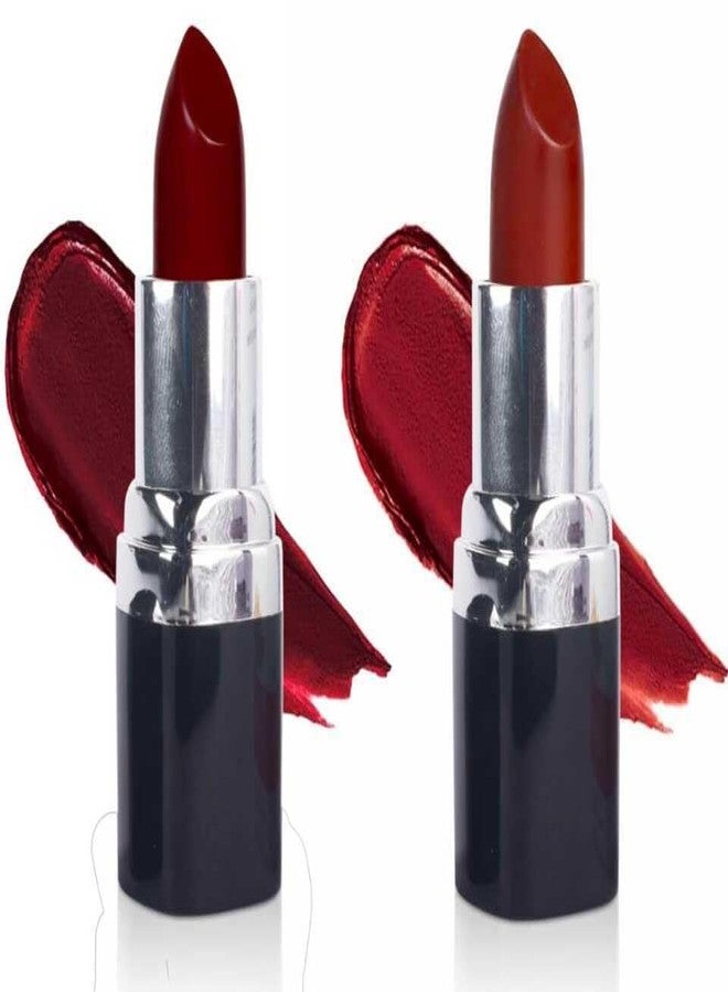 Barva Natural & Moisturising Lipstick Pack of 2 (Passion 504 & Wine Red 616) | With Clarified Butter & Kokum Butter | Creamy Hydrating Finish | Mineral Colour Lipstick Set 4.3g Each - Image 1