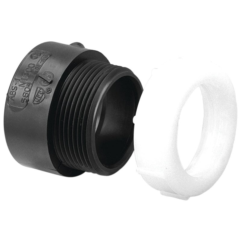 NIBCO Fig No U5801-7, 1-1/2 in. ABS DWV Trap Adapter Hub x Slip Joint - Image 1