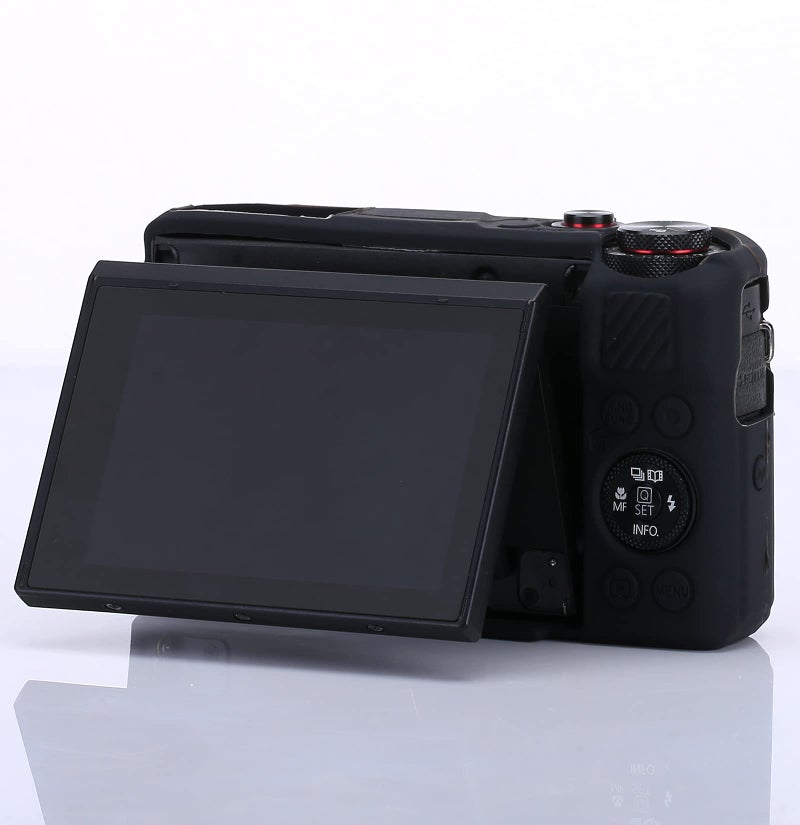 Yisau حافظة G7X Mark II حافظة G7X Mark III حافظة كاميرا G7X حافظة سيليكون فائقة النحافة وخفيفة الوزن من المطاط الناعم لحقيبة تغطية كاميرا كانون باور شوت G7X G7X Mark II G7X Mark III + قطعة قماش ميكروفايبر (أسود) - Image 5