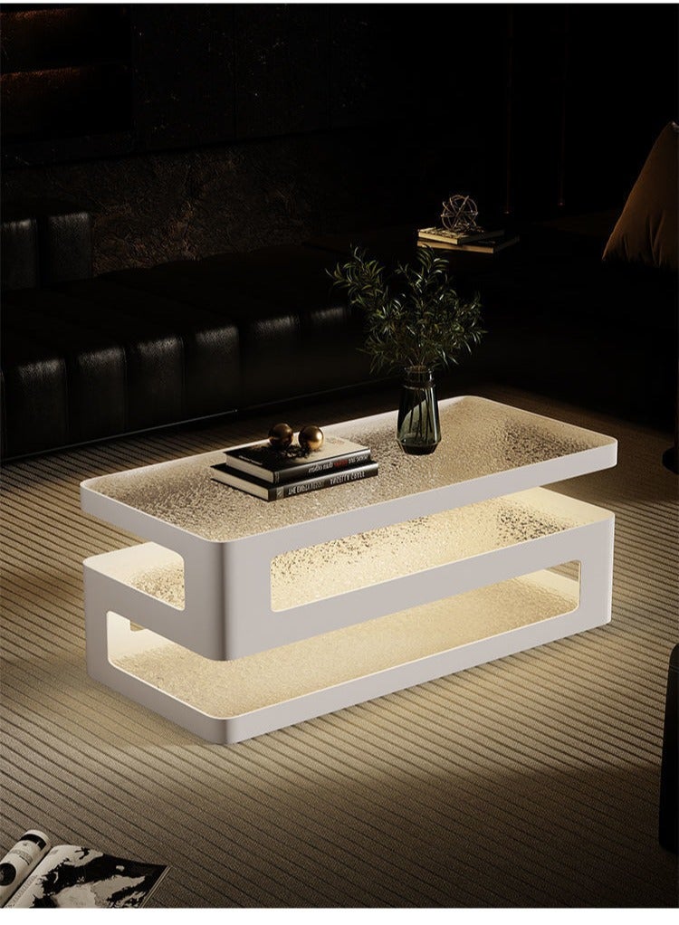 Generic Living Room Table Coffee Table Side Table Sofa Table Modern Coffee Table for Living Room, Sofa Table, Office Side Table, Tempered Glass, Storage Shelf, Tea Table  - Image 4