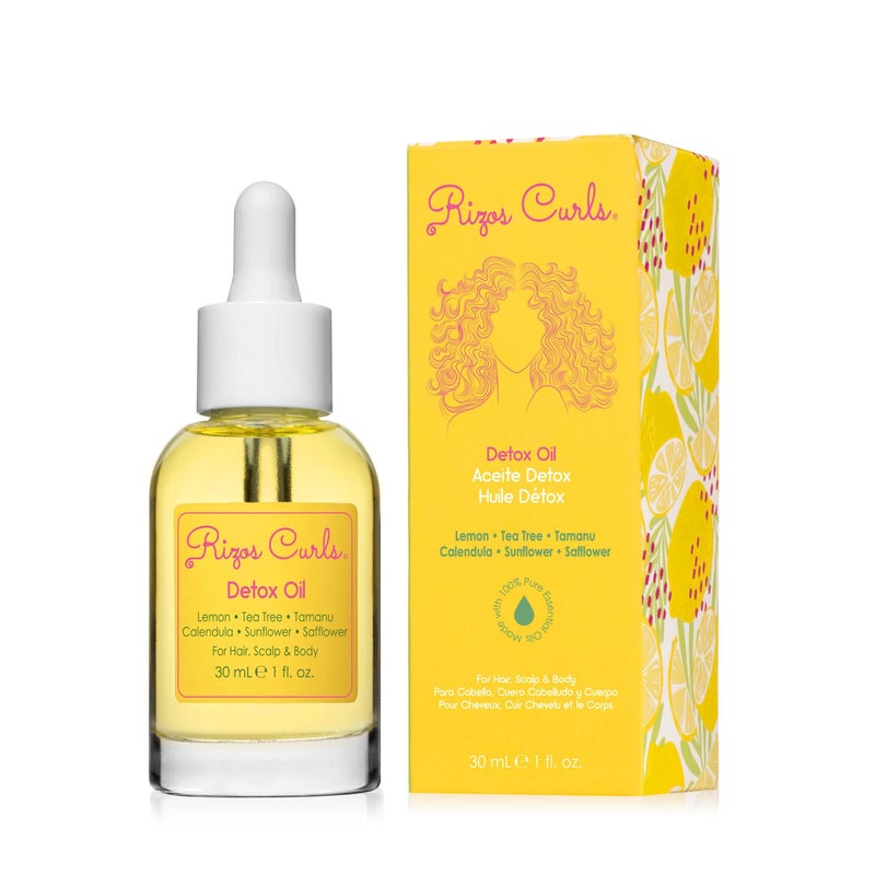 Rizos Curls Detox Oil, Detox & Balance Scalp to Reduce Buildup & Soothe Irritation, Support Hair Growth & Health with Tea Tree & Lemon Oil, For All Hair Types 1a - 4c, 1 oz - Image 1