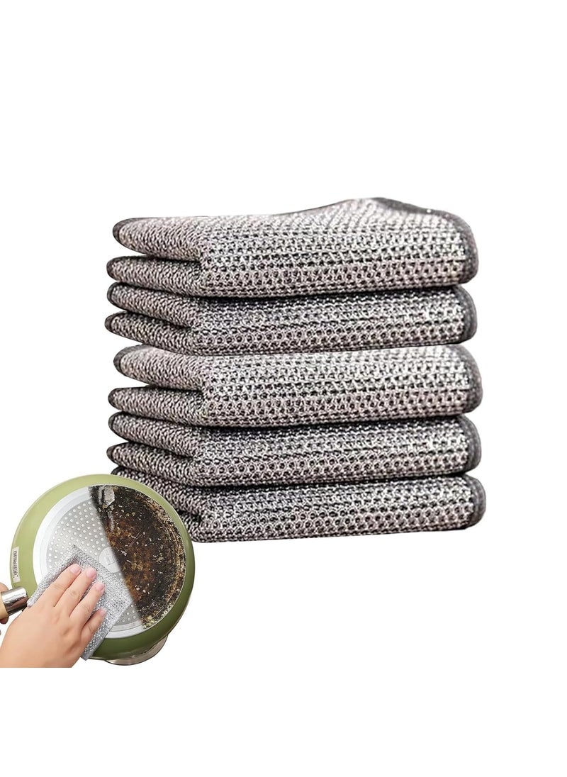 SABA Homes Non Scratch Dish Wash Cloth Scrubber Multipurpose Wire Dishwashing Rags for Wet and Dry Stainless Steel Scrubber Pack of 5  - Image 1