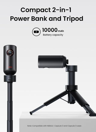 Capsule Power Bank Tripod, Up to 2H Built-in Battery, Adjustable Height from 215mm to 840mm, 0-90 Degree Adjustable Viewing Angle, 3s Easy Setup, for The Capsule Series (Only Tripod) - Black - view 2
