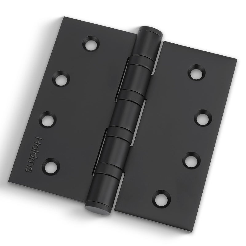 Haidms 304 Stainless Steel Matte Black 4 Door Hinges for Exterior Doors Ball Bearing Door Hinges 4in x 4in with Square Corners HeavyDuty 3PACK