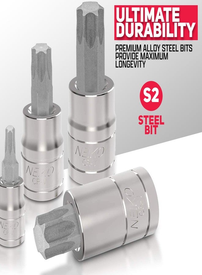 نيكو مجموعة رؤوس مفكات توركس الرئيسية ومفاتيح توركس الخارجية من نيكو 10083A، مصنوعة من فولاذ S2 وCrV، مع مخرج عزم دوران فائق، 60 قطعة - Image 4