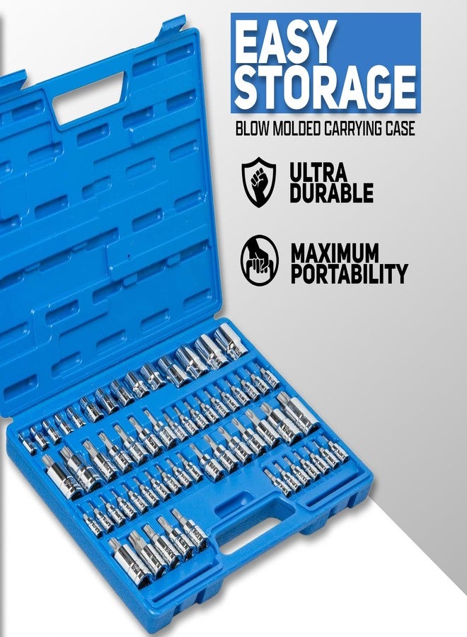 نيكو مجموعة رؤوس مفكات توركس الرئيسية ومفاتيح توركس الخارجية من نيكو 10083A، مصنوعة من فولاذ S2 وCrV، مع مخرج عزم دوران فائق، 60 قطعة - Image 5