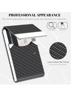 Business Card Holder, PU Leather Business Card Case Pocket Card Holders for Men or Women, Metal Slim Name Card Holder RFID Blocking Business Card Carrier with Magnetic Closure, Black Carbon - pzsku/ZB4EFAA5EA3F3A3DE0BD3Z/45/_/1737538688/91adbe13-daad-4f48-b184-81f546a58304