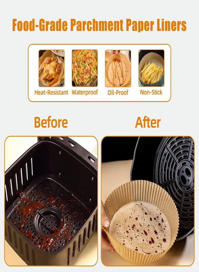 IRCPEN Air Fryer Paper Liners, 110 PCS Non stick Oil Resistant Air Fryer Parchment, 8 Inch Disposable Food Grade Free Of Bleach Square Parchment Baking Paper - Image 3