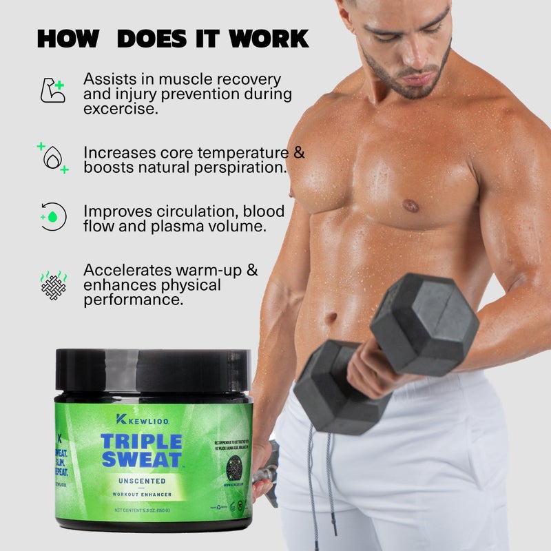 Kewlioo Triple Sweat Enhancing Cream for Workouts â€“ Hot Sweat Cream for Arms, Belly, & Waist | Boosts Circulation & Maximizes Sweat | Pre-Workout Slimming Gel for Men & Women - Image 5