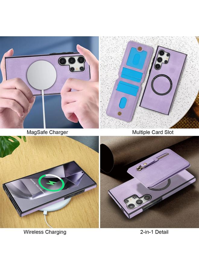S-TOP Case For Samsung Galaxy S25 Ultra 5G Zipper Wallet Split MagSafe Leather Back Phone Case - Image 5