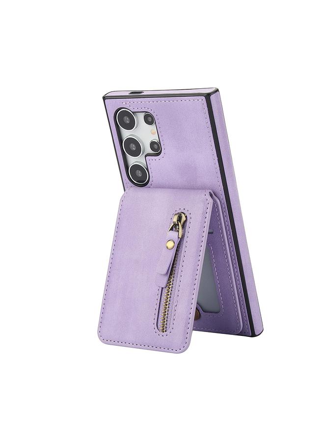 S-TOP Case For Samsung Galaxy S25 Ultra 5G Zipper Wallet Split MagSafe Leather Back Phone Case - Image 2
