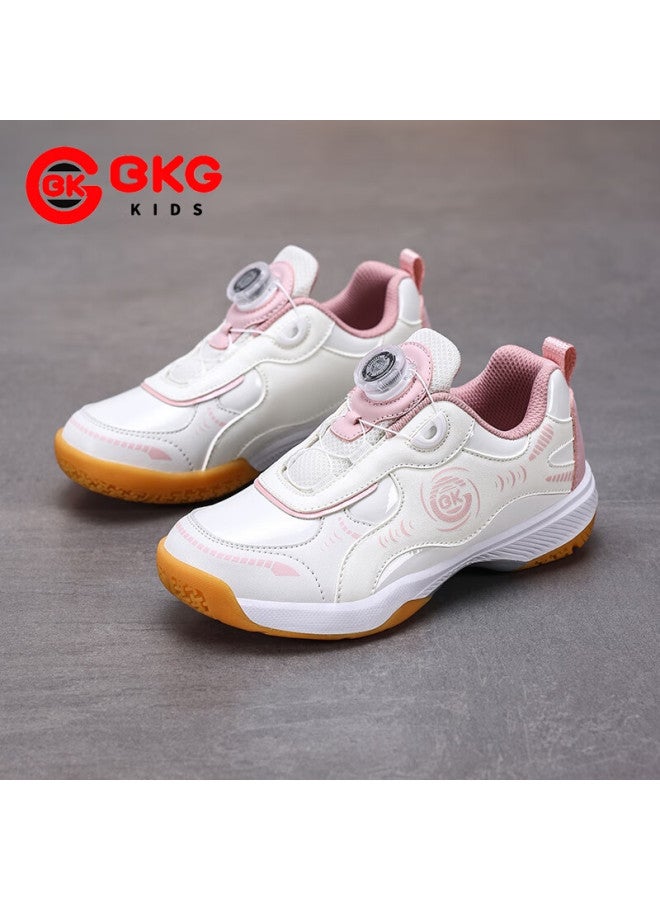 Bkg Kids Badminton Training Shoes Boys Autumn Winter Sports Non-slip Shock Absorption Zyq25829 Pink Size 34 - Image 2