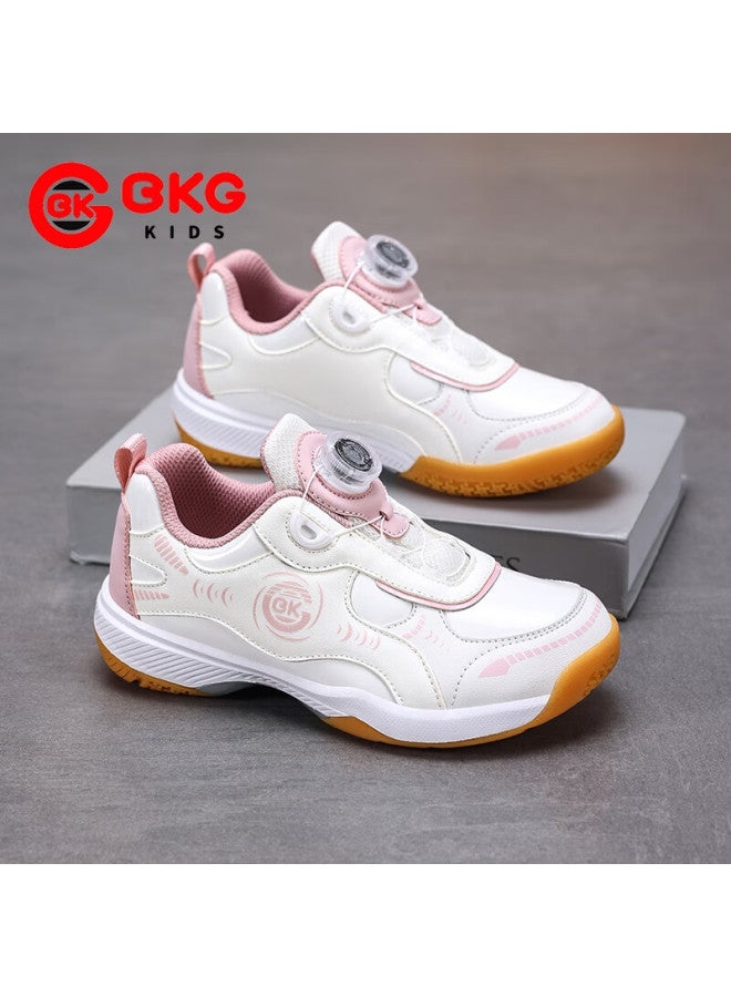 Bkg Kids Badminton Training Shoes Boys Autumn Winter Sports Non-slip Shock Absorption Zyq25829 Pink Size 34 - Image 4