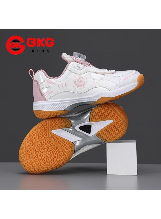 Bkg Kids Badminton Training Shoes Boys Autumn Winter Sports Non-slip Shock Absorption Zyq25829 Pink Size 34 - Image 1