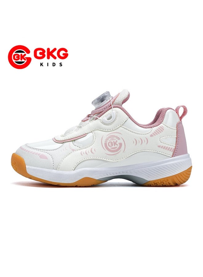 Bkg Kids Badminton Training Shoes Boys Autumn Winter Sports Non-slip Shock Absorption Zyq25829 Pink Size 34 - Image 5