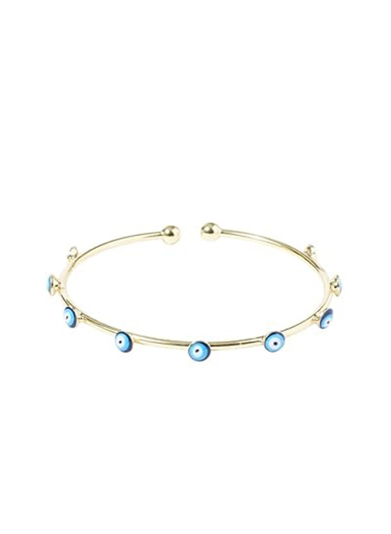 سالتي مجموعة SALTY من سوار تقليدي من عين الشر وخاتم يوناني من عين الشر للنساء | طقم مجوهرات أنيق ومتين | ملابس عصرية يومية | هدية للزوجة والأخت والأم | مثالية لأعياد الميلاد والديوالي - Image 1