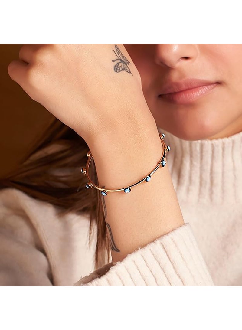 سالتي مجموعة SALTY من سوار تقليدي من عين الشر وخاتم يوناني من عين الشر للنساء | طقم مجوهرات أنيق ومتين | ملابس عصرية يومية | هدية للزوجة والأخت والأم | مثالية لأعياد الميلاد والديوالي - Image 3