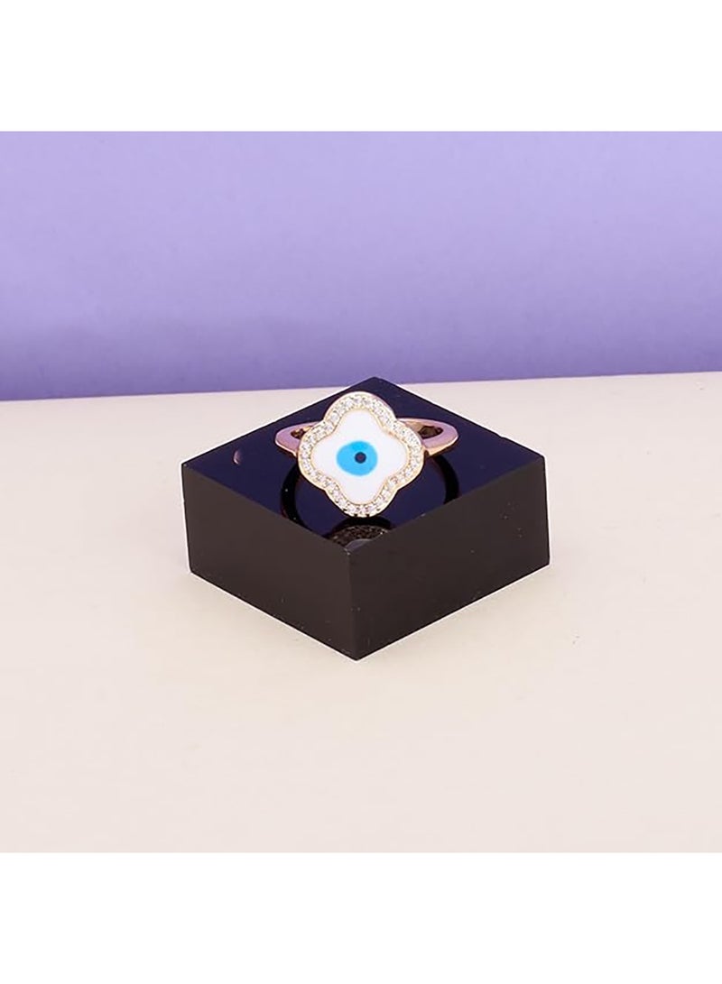 سالتي مجموعة SALTY من سوار تقليدي من عين الشر وخاتم يوناني من عين الشر للنساء | طقم مجوهرات أنيق ومتين | ملابس عصرية يومية | هدية للزوجة والأخت والأم | مثالية لأعياد الميلاد والديوالي - Image 5