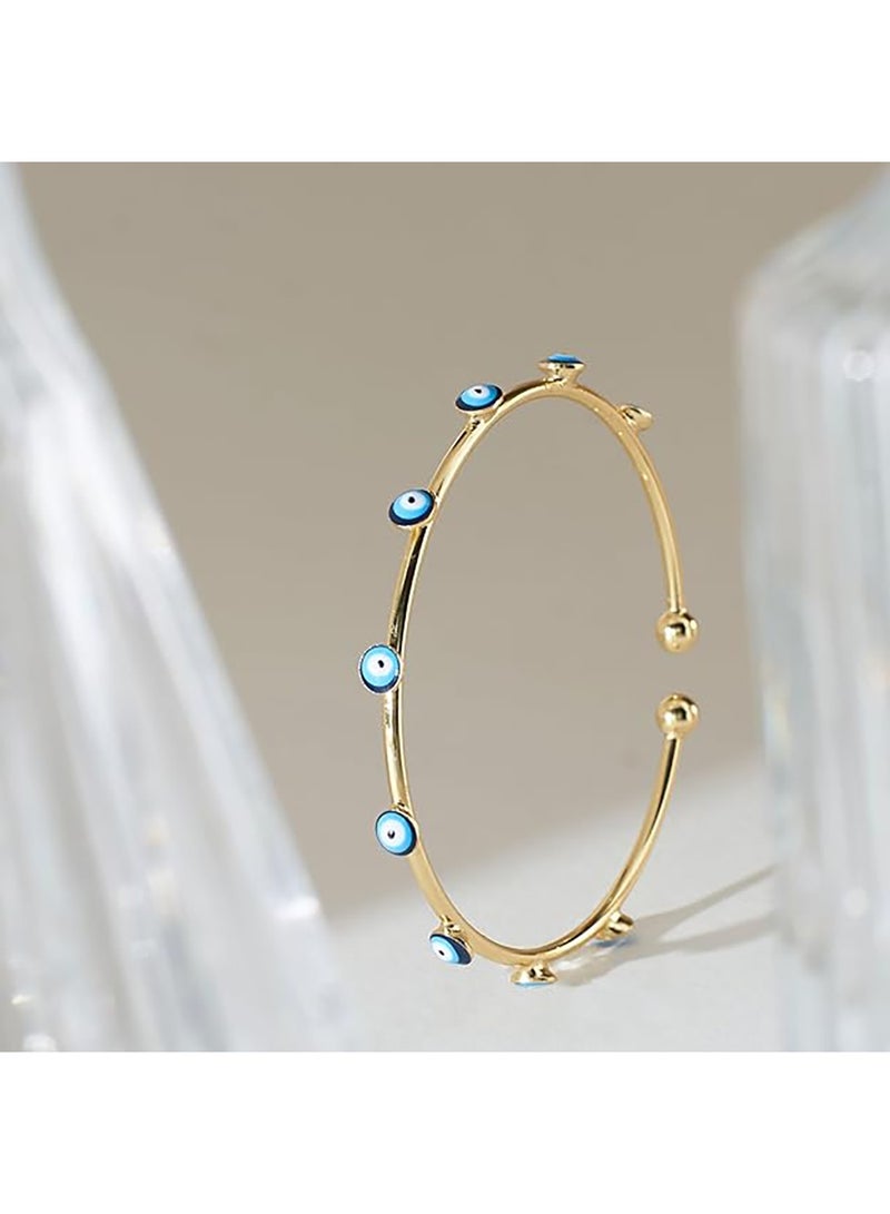 سالتي مجموعة SALTY من سوار تقليدي من عين الشر وخاتم يوناني من عين الشر للنساء | طقم مجوهرات أنيق ومتين | ملابس عصرية يومية | هدية للزوجة والأخت والأم | مثالية لأعياد الميلاد والديوالي - Image 4