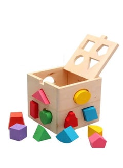 Generic Geometric Shapes and Colors Matching Box - Wooden - Early Childhood Activity Toys - Multi-Educational, Multi-Color  - Image 1