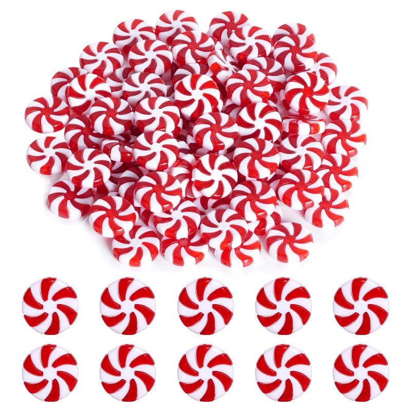 أوبموانج Obmwang 80pcs عيد الميلاد حلوى قصب الزخارف الزخارف الحمراء والأبيض الشجرة عيد الميلاد شنقا الحلي النعن - Image 1