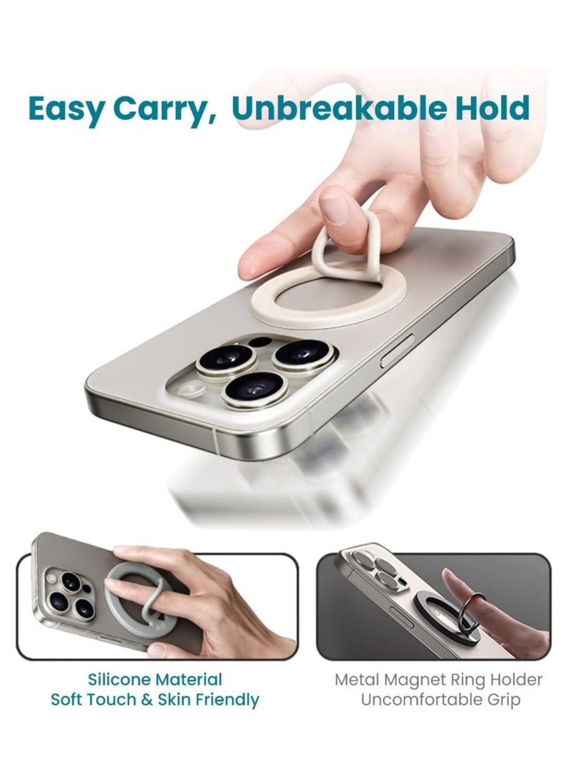 Concretization Silicone Magnetic Phone Grip - Magnetic Finger Loop Design Magnetic Ring for iPhone Back Magnet Phone Holder Compatible with Magnetic Case (2Pack) - Image 2