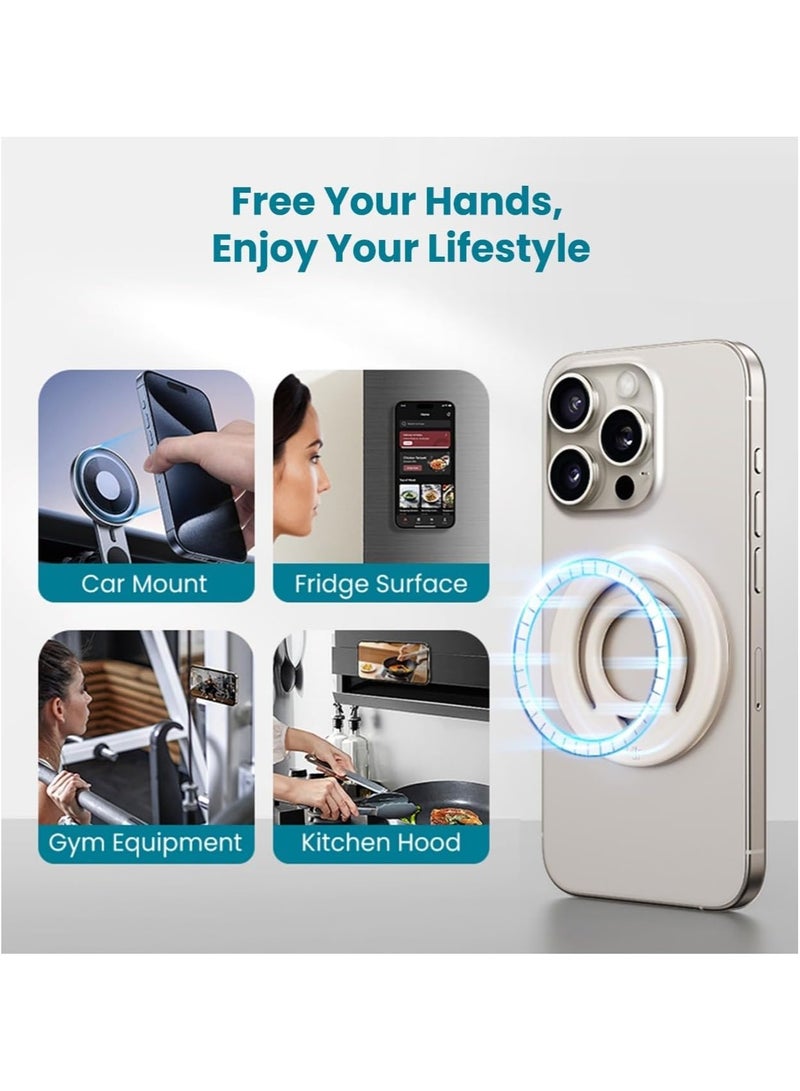 Concretization Silicone Magnetic Phone Grip - Magnetic Finger Loop Design Magnetic Ring for iPhone Back Magnet Phone Holder Compatible with Magnetic Case (2Pack) - Image 3