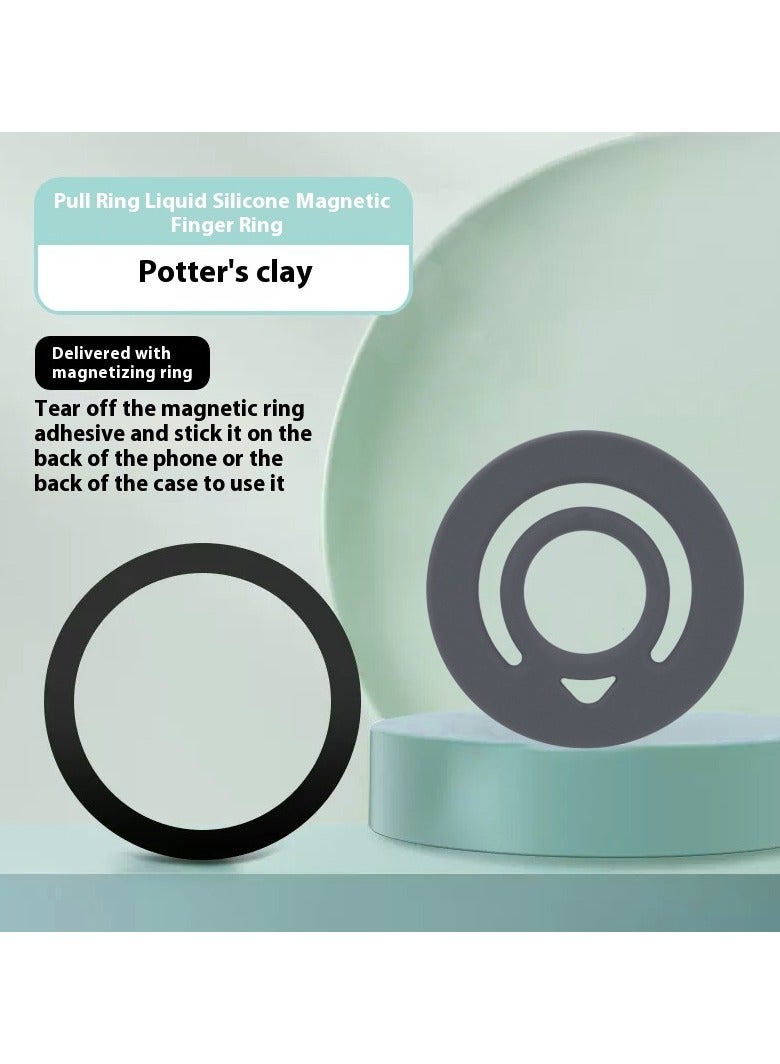 Concretization Silicone Magnetic Phone Grip - Magnetic Finger Loop Design Magnetic Ring for iPhone Back Magnet Phone Holder Compatible with Magnetic Case (2Pack) - Image 5