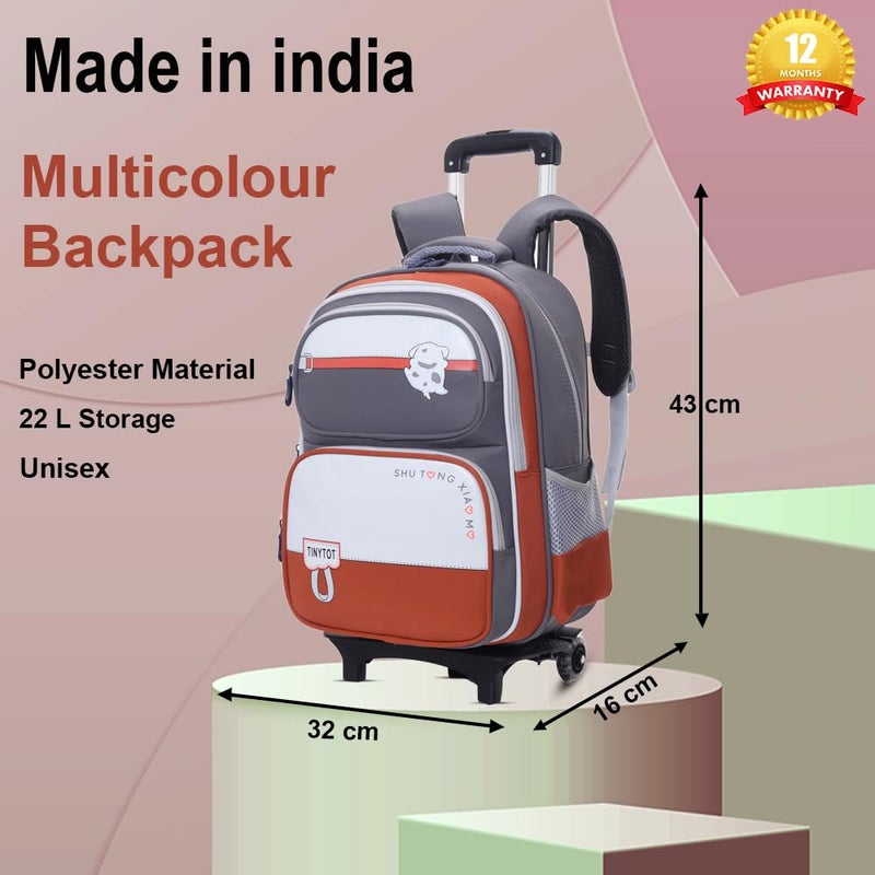 Tinytot Store 22 Litre 17-Inch Waterproof Large School Bag for Boys & Girls, Kids School Bag, School Backpack for Girls and Boys, for Kids, Ideal for Children with Trolley SB237T - Image 3