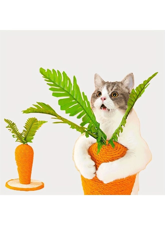 MOWKIT Natural Sisal Rope Cat Scratching Post: Carrot Design, Durable Kitty Claw Scratcher Tree - Protect Your Furniture & Train Your Cat! - Image 2