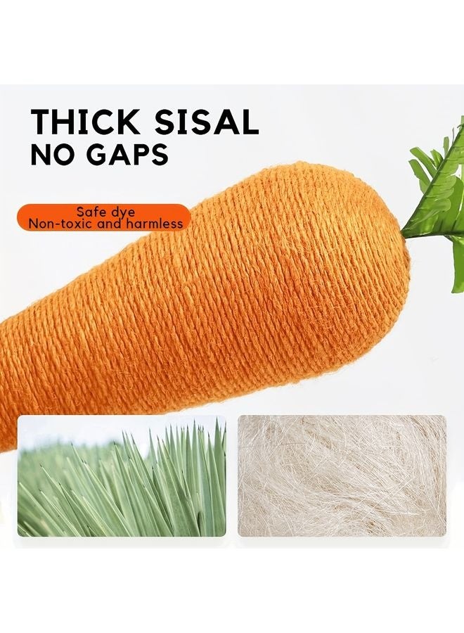 MOWKIT Natural Sisal Rope Cat Scratching Post: Carrot Design, Durable Kitty Claw Scratcher Tree - Protect Your Furniture & Train Your Cat! - Image 1