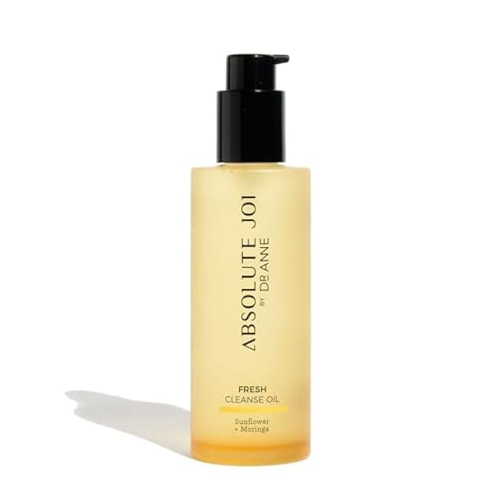 AbsoluteJOI Sunflower & Moringa Fresh Cleanse Oil for Face - Makeup Remover and Double Cleansing Oil for All Skin Types | Unscented 200ml Bottle - Image 1