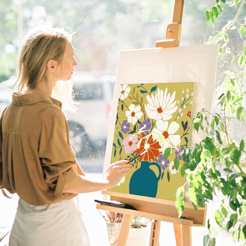 Cholemy 36 Pcs Paint and Sip Kit for Adults 8''x10'' Pre Drawn Canvas for Painting DIY Afro Acrylic Painting Kit Wood Easel Brushes Date Night Bulk for Christmas Party Gifts(Flowering) - Image 5