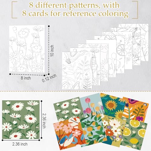 Cholemy 36 Pcs Paint and Sip Kit for Adults 8''x10'' Pre Drawn Canvas for Painting DIY Afro Acrylic Painting Kit Wood Easel Brushes Date Night Bulk for Christmas Party Gifts(Flowering) - Image 4