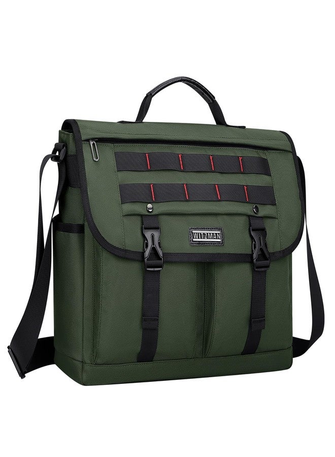 WITZMAN Messenger Bag for Men Crossbody Large Lightweight Satchel Bag Nylon Shoulder Bag with 15.6 inch Laptop（B701 Army Green） - Image 1