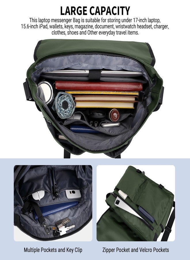WITZMAN Messenger Bag for Men Crossbody Large Lightweight Satchel Bag Nylon Shoulder Bag with 15.6 inch Laptop（B701 Army Green） - Image 3