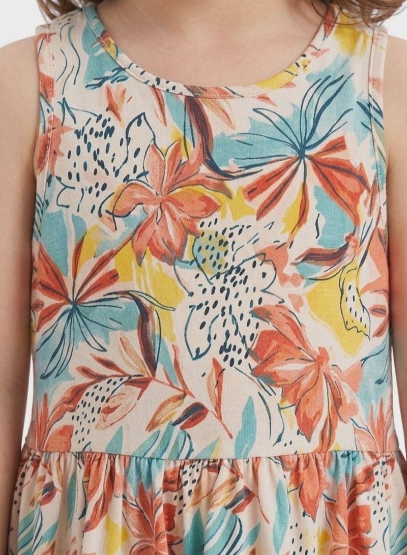 LC Waikiki Girl Crew Neck Patterned Dress – Size 5-6 Years (Single Piece) - Image 4