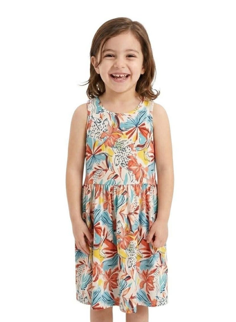 LC Waikiki Girl Crew Neck Patterned Dress – Size 5-6 Years (Single Piece) - Image 2