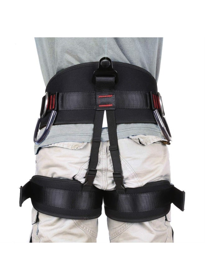 Adjustable Thickness Climbing Harness Half Body Harnesses for Fire Rescuing Caving Rock Climbing Rappelling Tree Protect Waist Surety Belts(RED) - Image 4