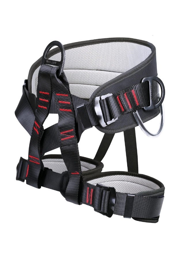 Adjustable Thickness Climbing Harness Half Body Harnesses for Fire Rescuing Caving Rock Climbing Rappelling Tree Protect Waist Surety Belts(RED) - Image 1
