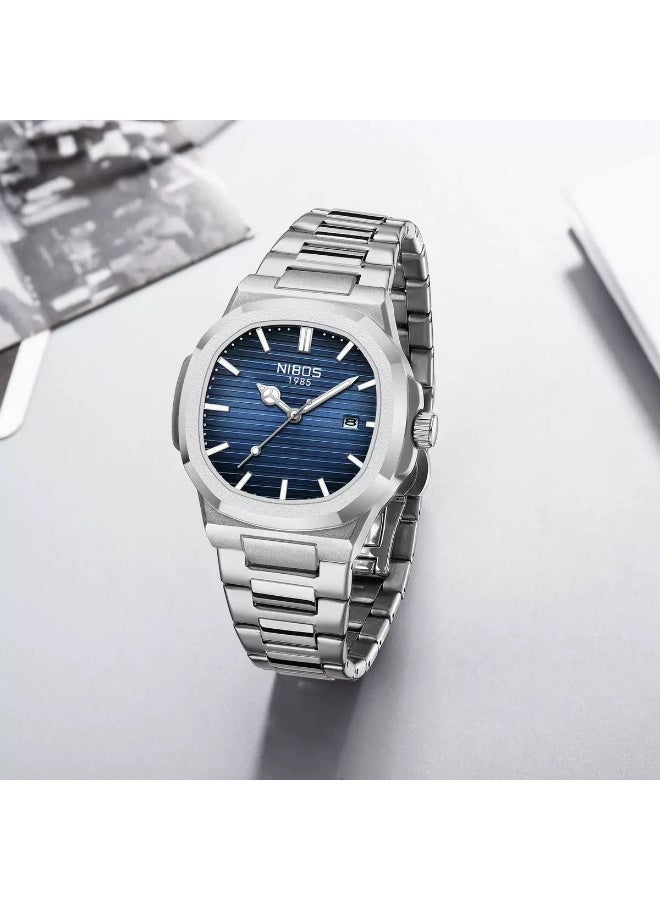 ساعة زرقاء واحدة وسيمة للرجال ، مناسبة للارتداء في سيناريوهات متعددة ، الخيار الأول لإعطاء الهدايا - Image 5