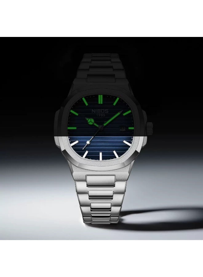 ساعة زرقاء واحدة وسيمة للرجال ، مناسبة للارتداء في سيناريوهات متعددة ، الخيار الأول لإعطاء الهدايا - Image 2