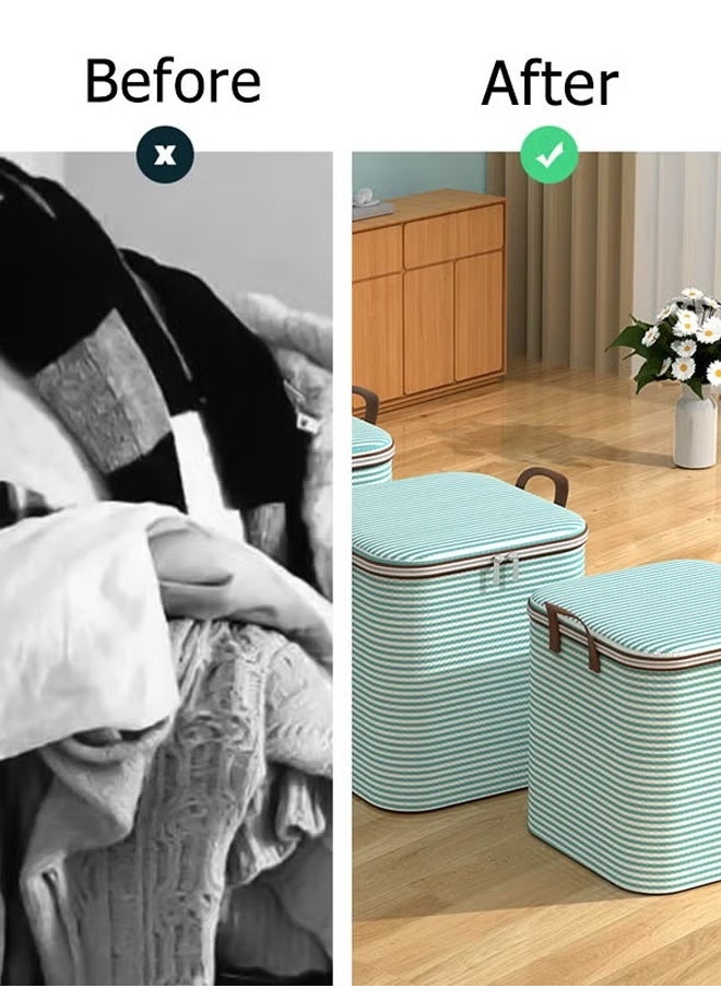 Generic 1/2/3PCS 180L Storage Bag  Large Capacity Storage Bags Clothes Storage Box  Storage Bags  Clothes Organizer Clothes Storage  Organizers Foldable for Clothing Blanket Comforters Bed Sheets Pillows and Toys  - Image 4