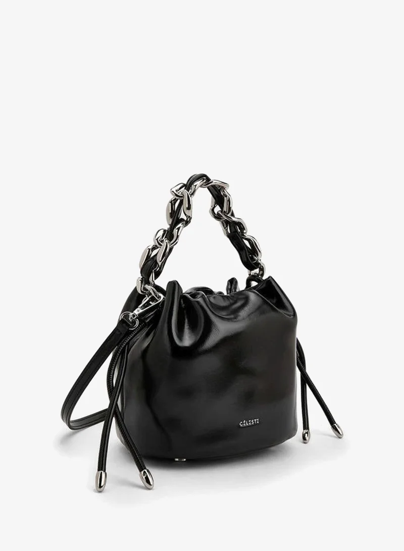 سيليست Drawstring Bucket Bag With Chain Handle