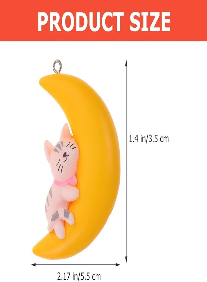 VAYINATO® 2 Pcs Floating Half Moon Sleeping Pet Aquarium Toys Mini Fish Tank Attractive Cute Decoration, Miniature Resin Decors (Yellow) by Petzlifeworld - Image 3